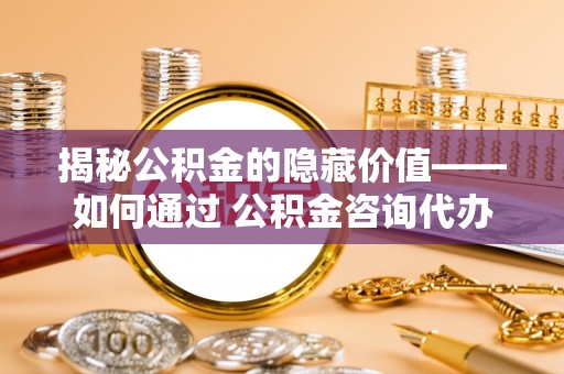 宛城揭秘公积金的隐藏价值——如何通过 公积金咨询代办提取 优化财富管理
