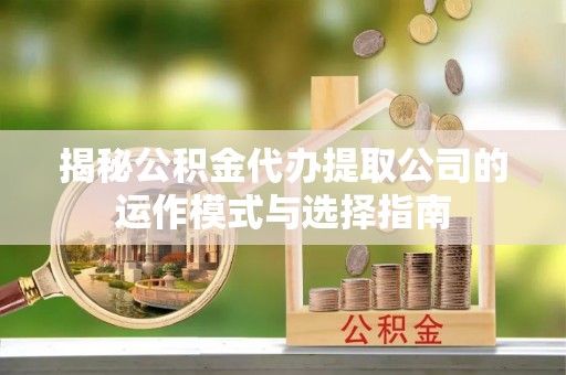 宛城揭秘公积金代办提取公司的运作模式与选择指南