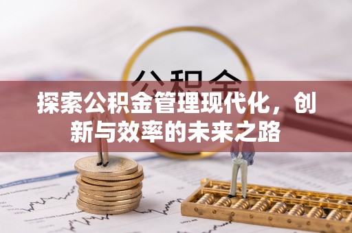 宛城探索公积金管理现代化，创新与效率的未来之路
