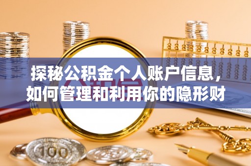 宛城探秘公积金个人账户信息，如何管理和利用你的隐形财富