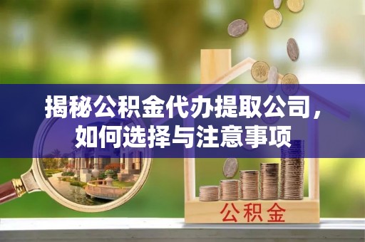 宛城揭秘公积金代办提取公司，如何选择与注意事项