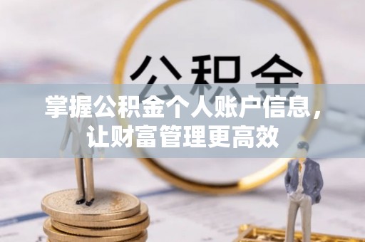 宛城掌握公积金个人账户信息，让财富管理更高效