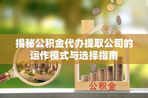 宛城揭秘公积金代办提取公司的运作模式与选择指南