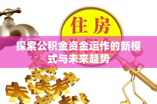 宛城探索公积金资金运作的新模式与未来趋势