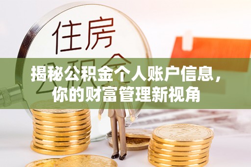 宛城揭秘公积金个人账户信息，你的财富管理新视角